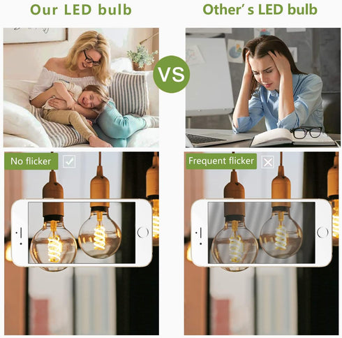 G25(G80) 6W LED Globe Light Bulbs, Warm White 2700K, 6W Equivalent to 60W, 600LM E26 Base Dimmable with 80+ CRI, Vintage Edison LED Filament Clear...