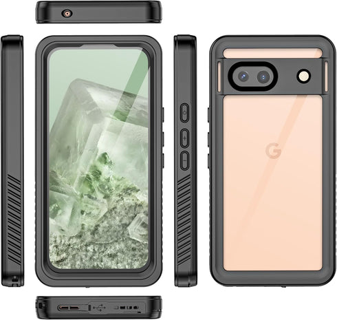 Hllhunkhe for Google Pixel 8A Waterproof Case with Built-in Screen Protector - Rugged Full Body Underwater Dustproof Shockproof Drop Proof Protect...