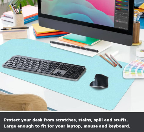 Multifunctional Office Desk Pad Mat Blotter on Top of Desks Non-slip Desk Writing Mat Waterproof Desk Mat Protector for Desktop PVC Leather Desk M...