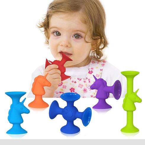 Baby Bath Toys for Kids Ages 1-3 Cute Unicorn No Hole Bath Toys Suction Toys Creative Connect Build Travel Toys Sensory Toys for Toddlers 1-3 Todd...