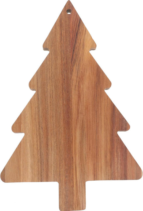 Amosfun Christmas Tree Cutting Board Acacia Kitchen Cutting Chopping Board Wooden Serving Tray Plate Cheese Platter Wine Holder Charcuterie Board ...