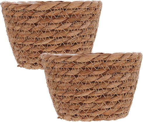 Alipis Seagrass Basket Planter Woven Flower Pots 2pcs 13cm Rattan Storage Basket Plant Container Hand Woven Basket Planter Straw Flower Pot for In...