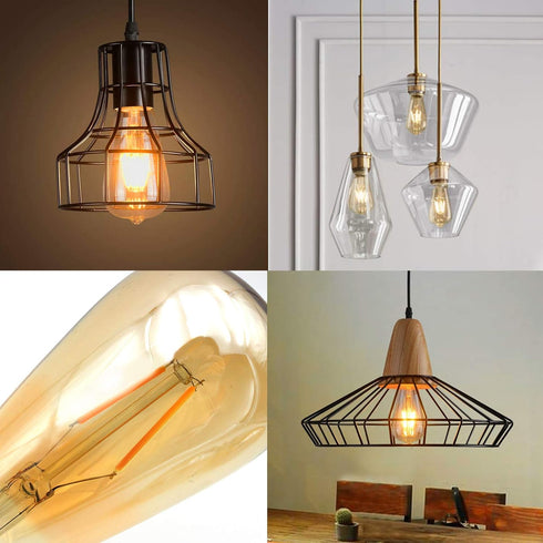 ASOKO 4-Pack LED Dimmable Edison Light Bulbs 40W Equivalent Vintage Light Bulb, 2200K-2400K Warm White (Amber Glass), Antique LED Edison Bulbs, ST...