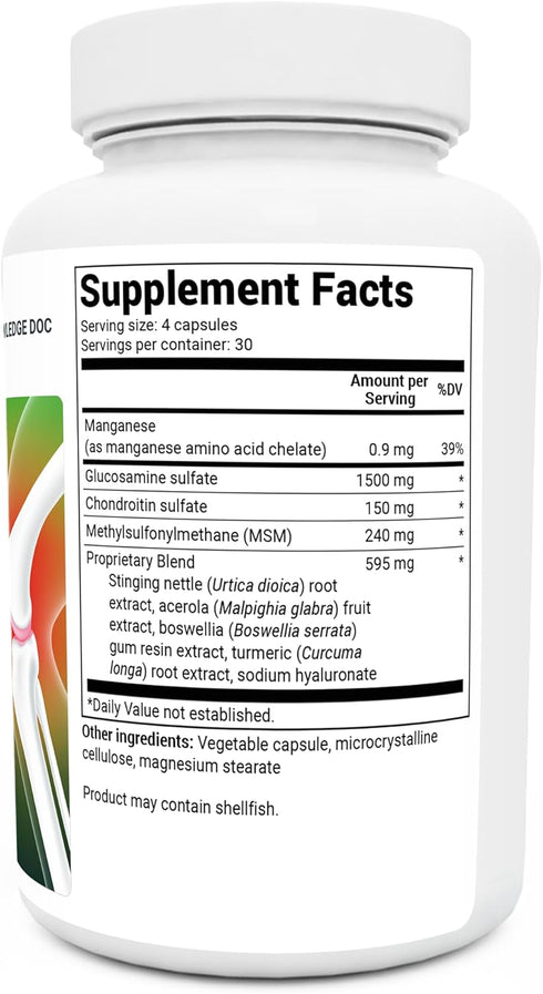 Dr. Berg Glucosamine Chondroitin MSM Turmeric & Boswellia - Advanced Joint Support Supplement with Glucosamine Sulfate 1500mg Capsules - includes ...