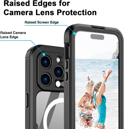 for iPhone 15 Pro Max Waterproof Case, Built-in Screen Protector, Shockproof, Snowproof, Dustproof, Full Body Protective Cover for iPhone 15 Pro M...