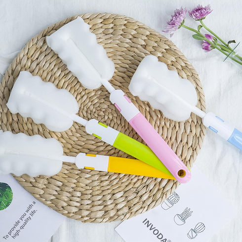 INVODA Cleaning Brush Set, 8PCS Portable Bottle & Nipple Brushes Sponge Material, Soft & Fluffy Texture, Comfortable Grip, Hanging Holes, BPA Free...