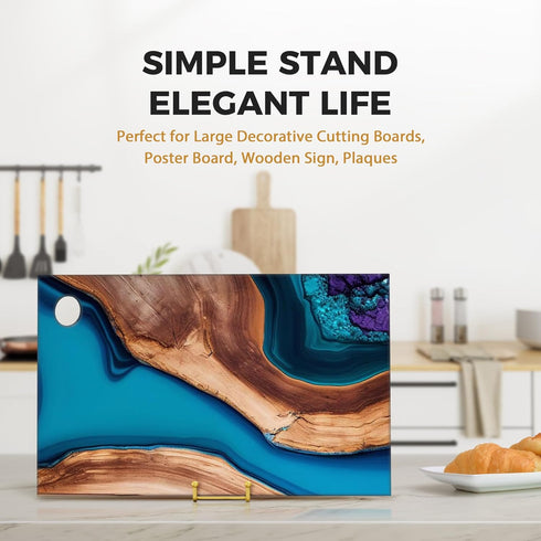 TR-LIFE 12 Inch Large Plate Stands/holder for Display - Metal Picture Frame Holder Stand + Small Easels for Platter, Book, Plaques, Photo, Tableto...