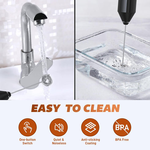 Dallfoll Electric Milk Frother Handheld, Battery Operated Frother Wand,Electric Whisk Frother for Coffee for Cappuccino, Frappe, Matcha, Hot Choco...
