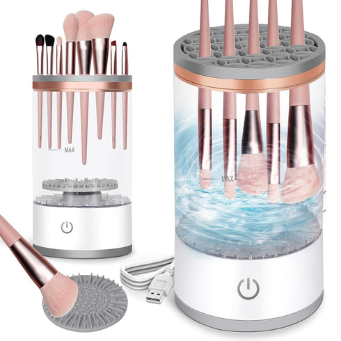 Electric Makeup Brush Cleaner,Auto Makeup Brush Cleaner,Make up Brush Cleaner Machine Wash and Dry Quickly,Deep Wash Cosmetic Brush Spinner for Al...