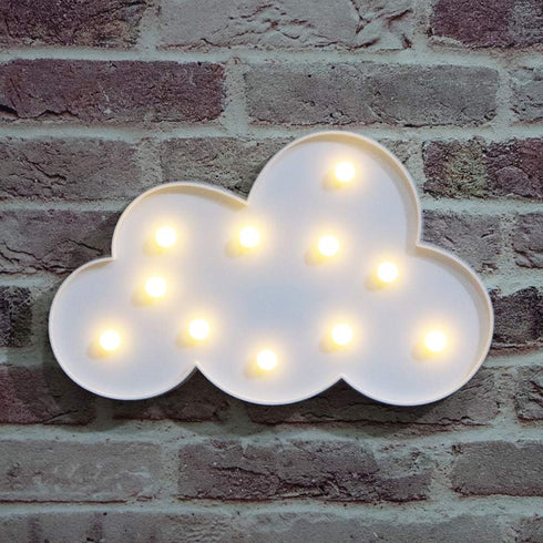 White LED Cloud Marquee Signs, Light Up Cloud Decorative Signs Hanging Hole Nursery Room Night Light for Baby Shower, Party Supply, Christmas Deco...