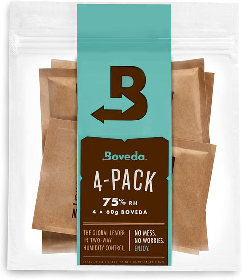 Boveda 75% Two-Way Humidity Control Packs For Non-Plastic Humidifier Boxes – Size 60 – 4 Pack – Moisture Absorbers – Humidifier Packs – Hydration ...