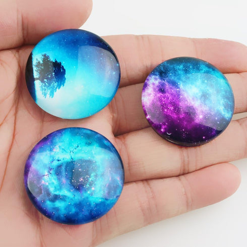 Starry Sky Pattern Refrigerator Magnets - 16 Pack Fridge Magnets for Refrigerator Office Cabinets Whiteboards Photo, 1.35 Inches Diameter, Best Ho...