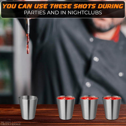 Metal Reusable Shot Glasses 30ml/1oz - 15 Pcs Stainless Steel Shot Glasses Unbreakable, Stylish Design, Good for Whiskey, Vodka, Tequila, Coffee –...