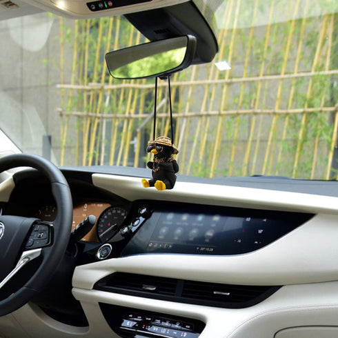 Swinging Duck Car Hanging Ornament, Cool Car Hanging Accessories for Rear View Mirror, Cute Car Pendant Swinging Sunglasses Duck Hanging Swing...