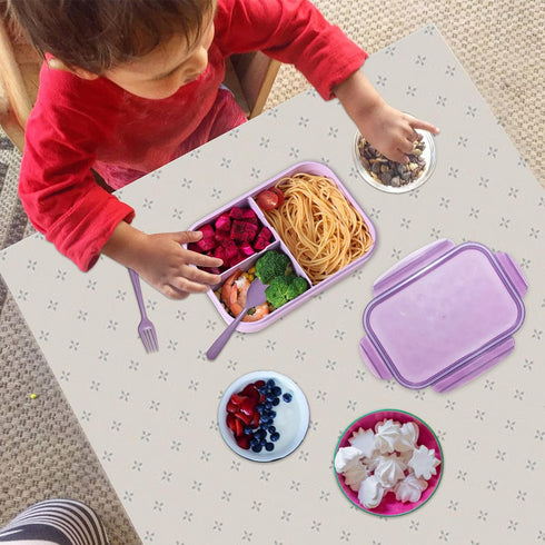 ASYH Bento Box Lunch Box Classic 3 Compartment Bento Box for Adults Ideal Leakproof Lunch Containers with Utensils, Microwave and Dishwasher Safe ...