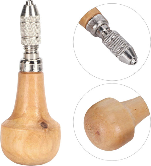 3 Set Pin Vise Chuck, Wooden Handle Pin Vise Set Chuck Pin Tong Vise Jewelry Production Making Tool...