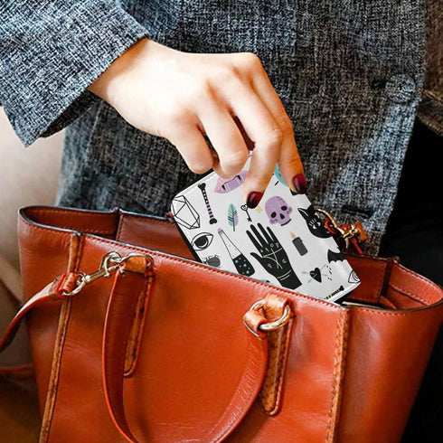 Witch RFID Credit Card Holder Wallet Blocking Leather Zipper Card Case Accordion Wallet for Men Women Girls...