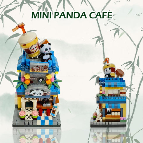Panda Coffee-Shop Building-Blocks Set- Mini Blocks Cafe House Construction Building Blocks Collection Set 410 PCS for Teen and Adults, as Celebrat...