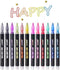 Super Squiggles Outline Markers Set, 12 Colors Shimmer Marker Set, Double Line Markers Outline Pens Metallic Markers Pens for Christmas Card Writi...
