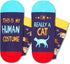HAPPYPOP Funny Cat Gifts Cat Mom Gifts for Women, Novelty Cat Socks Crazy Silly Fun Socks Gifts for Her...