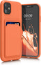 kwmobile Case Compatible with Apple iPhone 11 Case - TPU Phone Cover with Credit Card Holder - Orange...