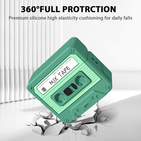 MOFREE for AirPods 3rd Generation Case Cover with Cleaner Kit, Cassette Tape Design Soft Silicone Shock-Absorbing Protective Cover for Apple AirPo...