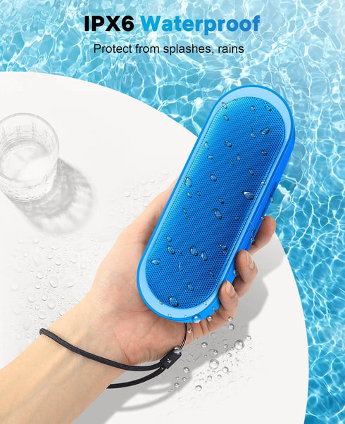 LENRUE Bluetooth Speakers, Waterproof Portable Speakers with TWS, 24 Playtime, Stereo Sound, Wireless for Home Shower Pool Beach Outdoor (Blue)......