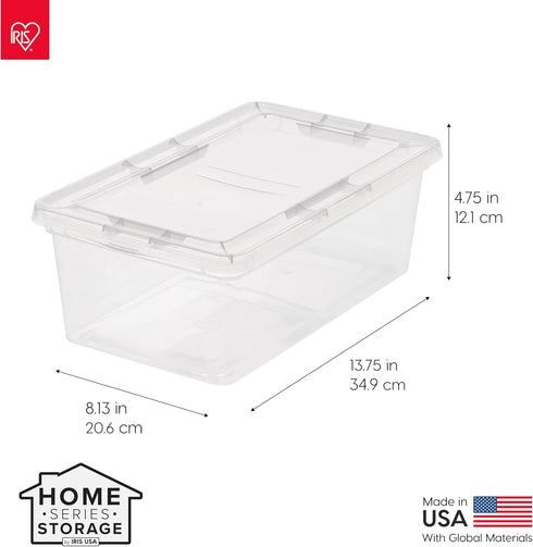IRIS USA 7 Quarts Plastic Storage Container Bin with Latching Lid, 12 Pack, Nestable Box Tote Closet Game Organization Teacher Tools Art Supplies ...