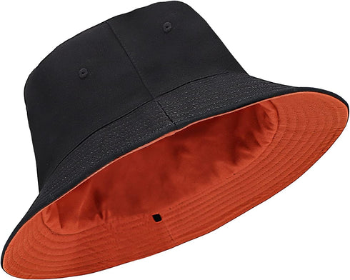 Oversize XXL Bucket Hat, Extra Large Unisex Reversible Cotton Bucket Hats, Double Side Wear Fishing Hat Summer Sun Hat...