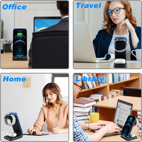 3 in 1 Wireless Charger, Watch Charger for Watch 6/SE/5/4/3/2, Charging Station for Multiple Devices for pods Pro/2/Phone 13/13 Pro/13 Pro Max/12/...