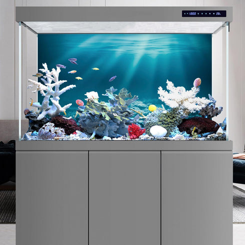 AWERT 36x18 inches Undersea Theme Aquarium Background Sunshine Underwater World Fish Tank Background Vinyl...