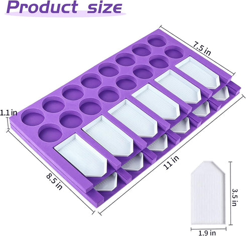 Diamond Painting Accessories Tray Organizer, Art Painting Beads Sorting Storage containers, Diamond Art Tools Kits for Glitter Rhinestones/5D Diam...