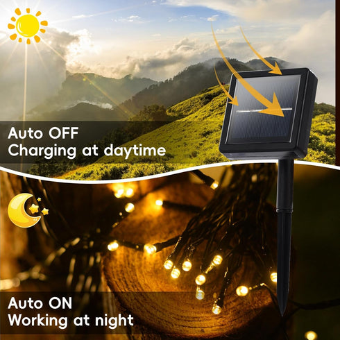 200 LED Solar String Lights for Outside, 82FT Outdoor Solar String Lights, Waterproof Solar Powered String Lights Outdoor with 8 Lighting Modes fo...