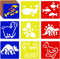 24 Pieces Stencils for Kids 5.9 x 5.5 Inches Drawing Stencils Chalk Stencils Large Washable Animal Themed Primary Shape Template for Kids Toddlers...