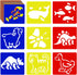 24 Pieces Stencils for Kids 5.9 x 5.5 Inches Drawing Stencils Chalk Stencils Large Washable Animal Themed Primary Shape Template for Kids Toddlers...