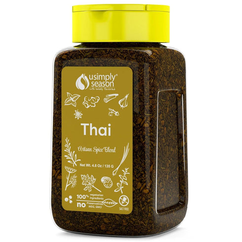 USimplySeason Thai Spice (4.8 oz) - Aromatic Asian Seasoning Blend, Ideal for Soups, Stir-fries, and Grills - No Salt, Vegan, Non-GMO, Made in the...