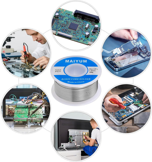 63-37 Tin Lead Rosin Core Solder Wire for Electrical Soldering (0.8mm 50g)...