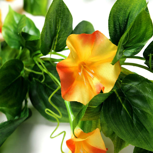 AirSun Artificial Morning Glory Flower Vines, 2pcs 15Feet Hanging Plants Silk Garland Fake Green Plant Home Garden Wall Fence Indoor Outdoor Weddi...