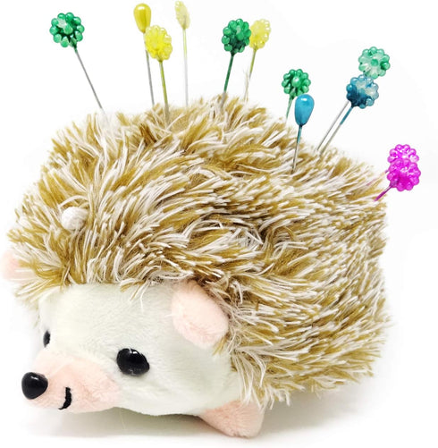 Honbay Furry Hedgehog Shape Pin Cushion Fabric Pin Holder for Sewing or DIY Crafts (Brown)...