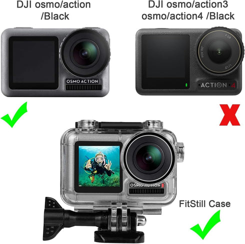 FitStill Waterproof Case for DJI Osmo Action Camera, 45M Diving Housing Protective Shell Underwater Accessories Kit...