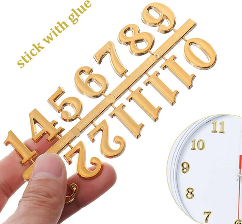 Clock Numerals Kit DIY Digital Clock Numbers Arabic Number and Roman Number for Clock Hands Replacement Parts Clock Accessories in Black Silver Go...