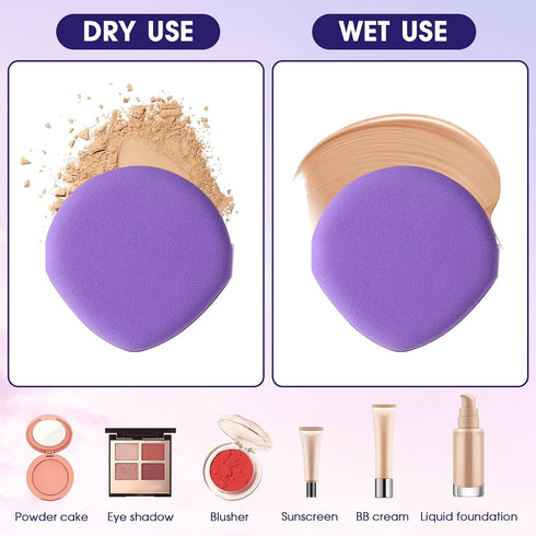 7Pcs Korean Makeup Sponge Puff Air Cushion Makeup Puffs for Foundation Concealer Teardrop Mix Setting Powder Puff Makeup Cushion Puff Foundation S...