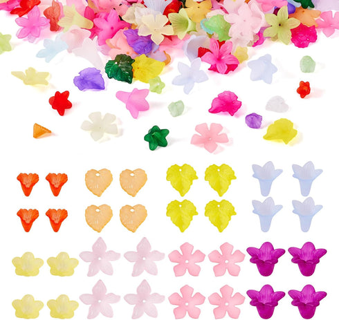 Pandahall 240pcs Acrylic Flower Beads Assorted Frosted Flower Leaf Bead Caps for DIY Bracelet Necklace Earring Jewelry Making...