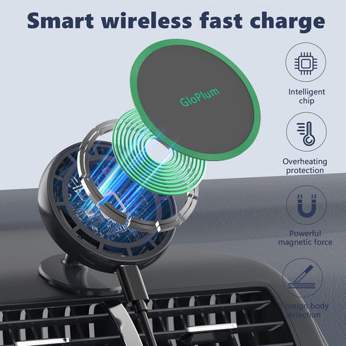 Magnetic Wireless Car Charger Mount Compatible with Magsafe iPhone 15/ iPhone 14/iPhone 13, Fast Charging Air Vent Magnet Accessories Car Phone Ho...