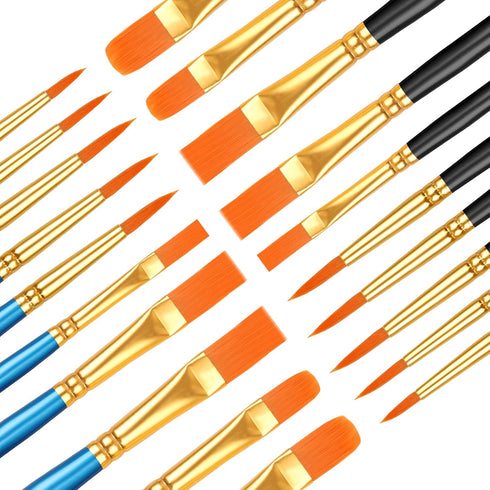 20 Pcs Paint Brush Set for Acrylic Painting, Watercolor, Miniature Detailing, and Rock Painting...