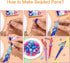 Beadthoven 20pcs Plastic Beadable Pen, Bead Ballpoint Pen Shaft Black Ink Bead Pens for DIY Pen Decorations Supplies Office School Halloween (Oran...