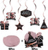 LINGTEER Happy 35th Birthday Decorations - 12 Pcs Birthday Black & Rose Gold Foil Swirls Streamer Set,Cheers to 35 Years Old Bday Party Gift Decor...