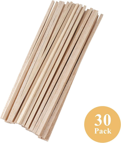 Balsa Wood Sticks 1/4 Inch Square Dowels Strips 12" Long - Pack of 30 by Craftiff...