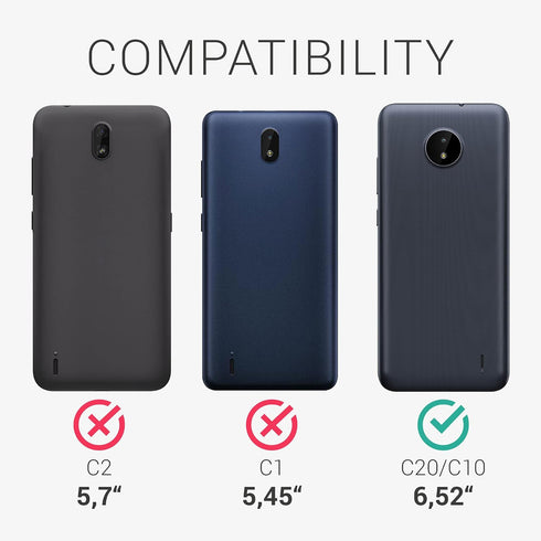 kwmobile Case Compatible with Nokia C20 / C10 Case - Soft Slim Protective TPU Silicone Cover - Black...
