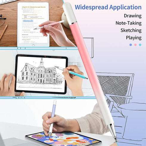 Stylus Pens for Touch Screens(2 Pack), 4 Replaceable Tips High Precision Capacitive Pen for iPad iPhone Android Tablets and All Universal Touch Sc...